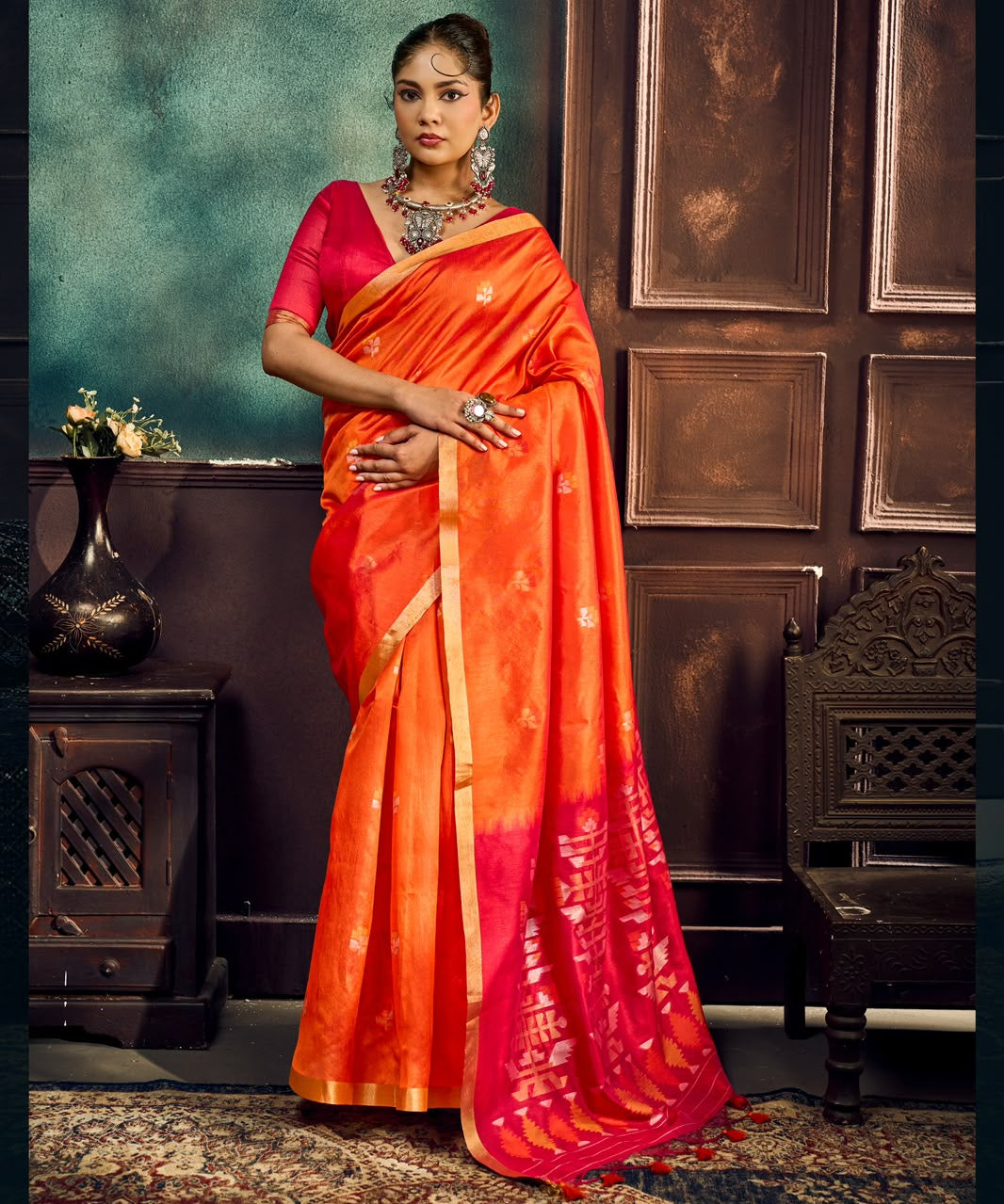 Festive Paithani Tussar Silk Saree