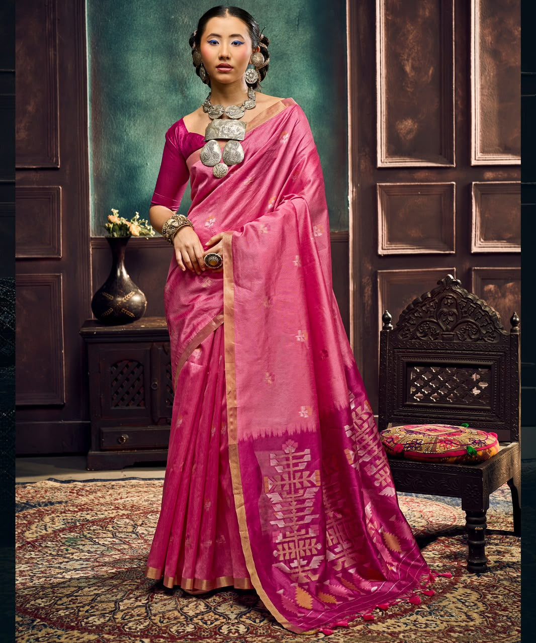 Festive Paithani Tussar Silk Saree