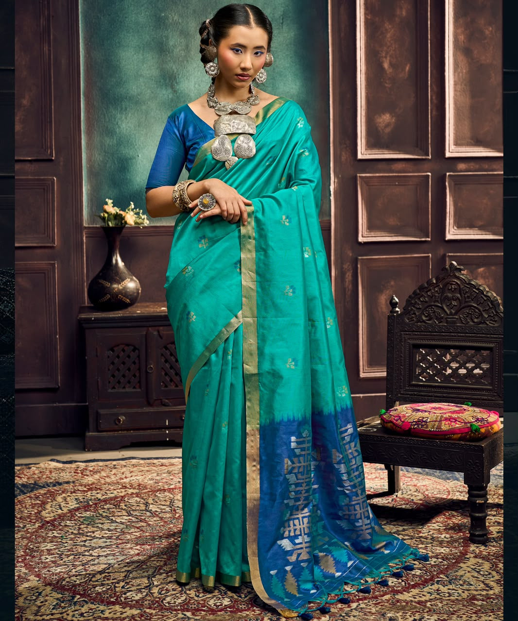 Festive Paithani Tussar Silk Saree