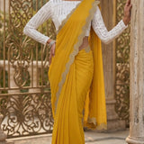 Kavya Georgette Sworvski Diamond Saree