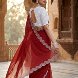 Kavya Georgette Sworvski Diamond Saree