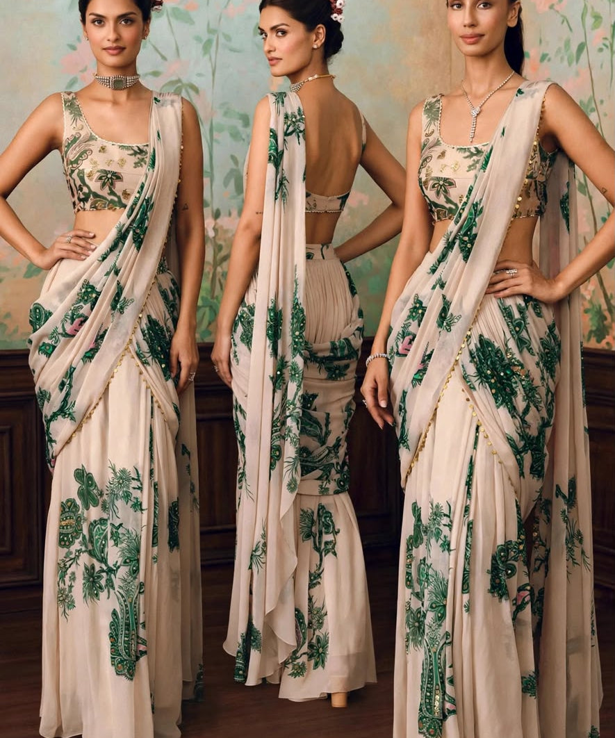 Celebrity Star Georgette Ready To Wear Saree