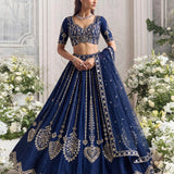 Dazzling Blue Silk Lehenga Choli