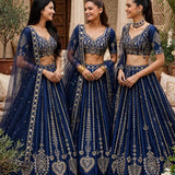 Dazzling Blue Silk Lehenga Choli