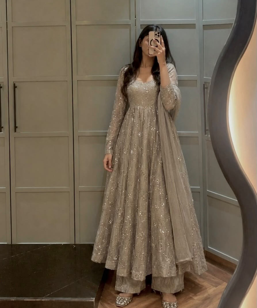 Stunning Fendy Embroidered Anarkali Gown