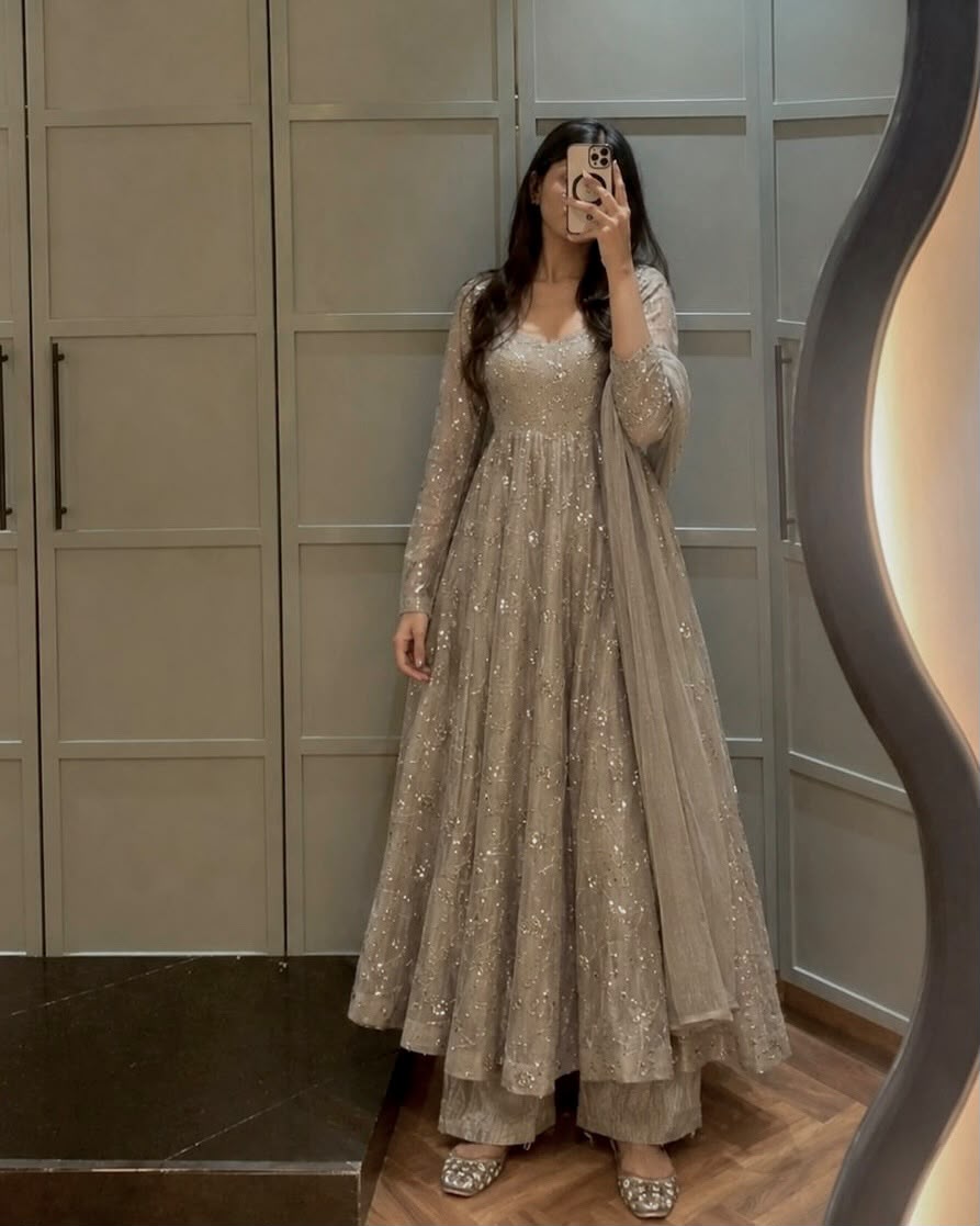 Stunning Fendy Embroidered Anarkali Gown