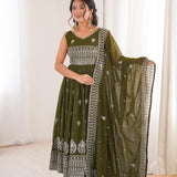 Showcasing Georgette Embroidered Suit