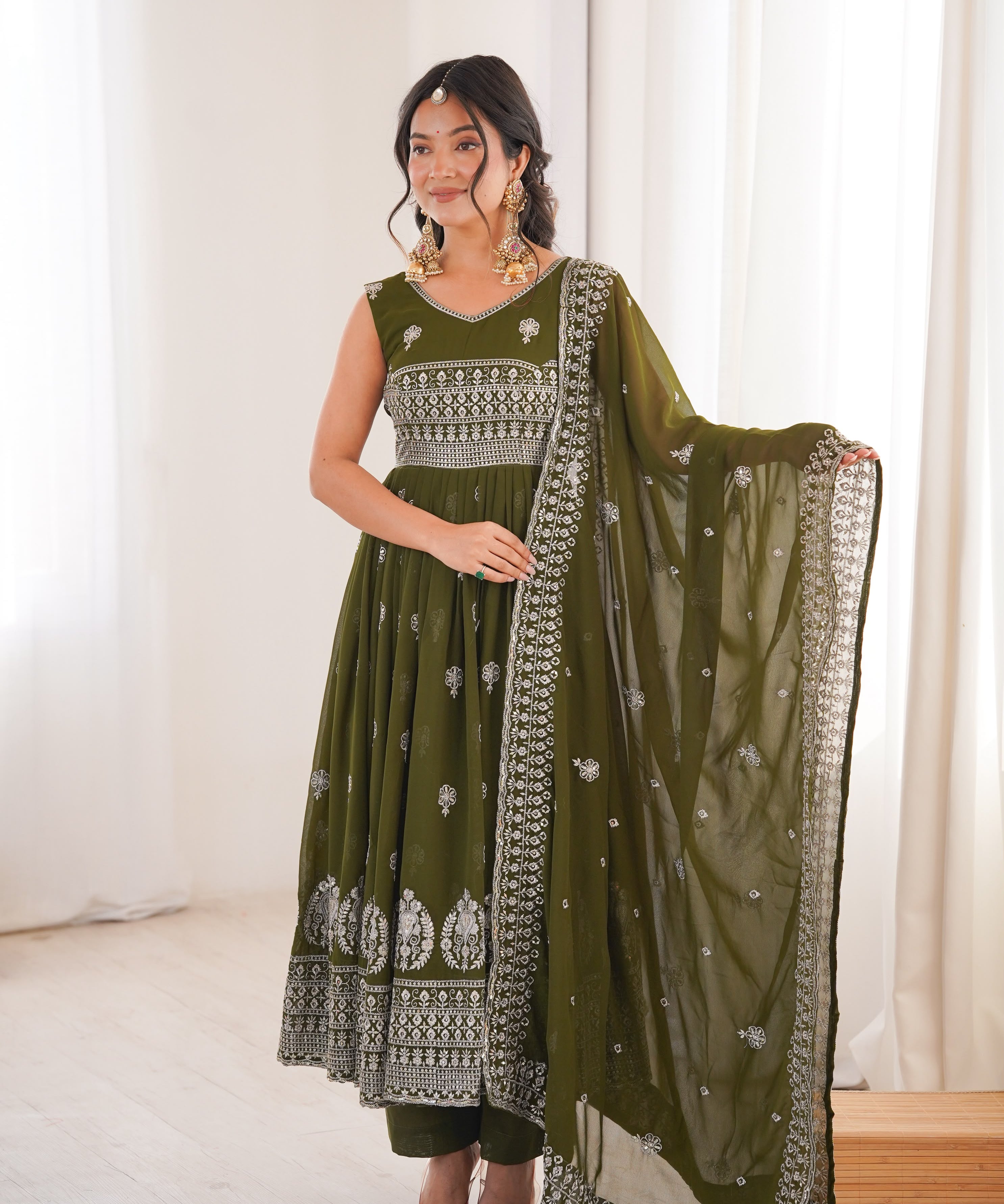 Showcasing Georgette Embroidered Suit