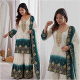 Classic Two Tone Embroidered Suit