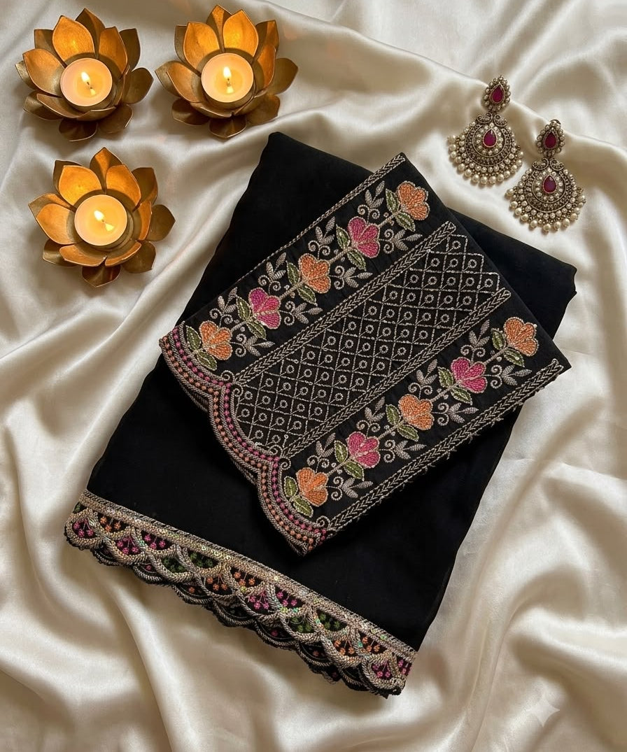 Majestic Star Georgette Saree