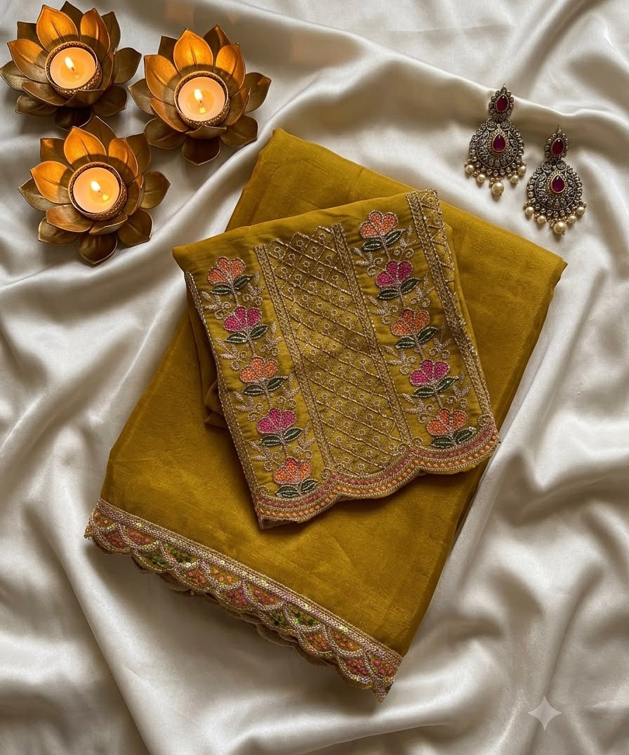 Majestic Star Georgette Saree