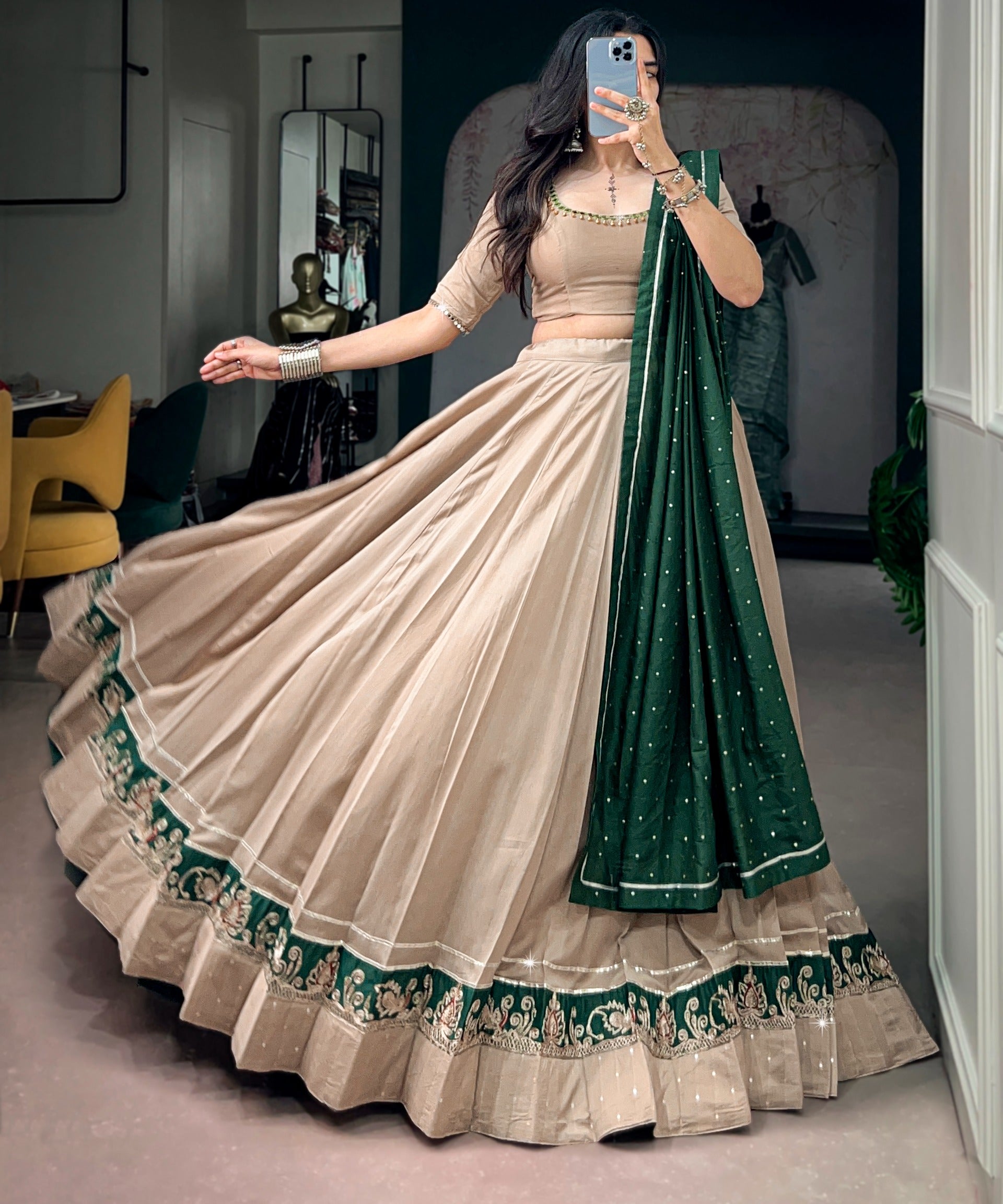 Glamour Chanderi Garba Lehenga
