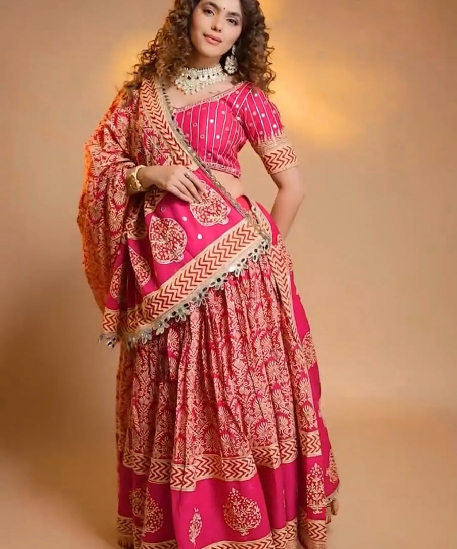Classical Printed Rayon Lehenga