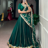 Dark Green Georgette Lehenga Choli