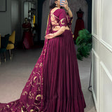 Maroon Lovely Embroidered Lehenga