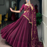 Maroon Lovely Embroidered Lehenga