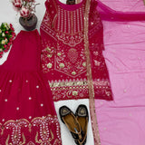 Classic Pakistani Embroidered Top Sharara