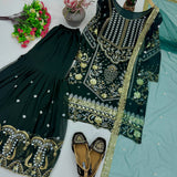 Classic Pakistani Embroidered Top Sharara