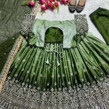 Designer Chinon Silk Anarkali Suit