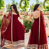Luxury Red Georgette Gown