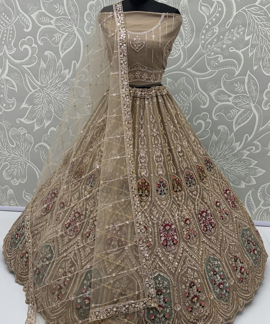 Appealing Handwork Patch Bridal Lehenga