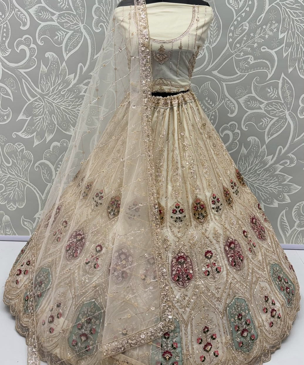 Appealing Handwork Patch Bridal Lehenga