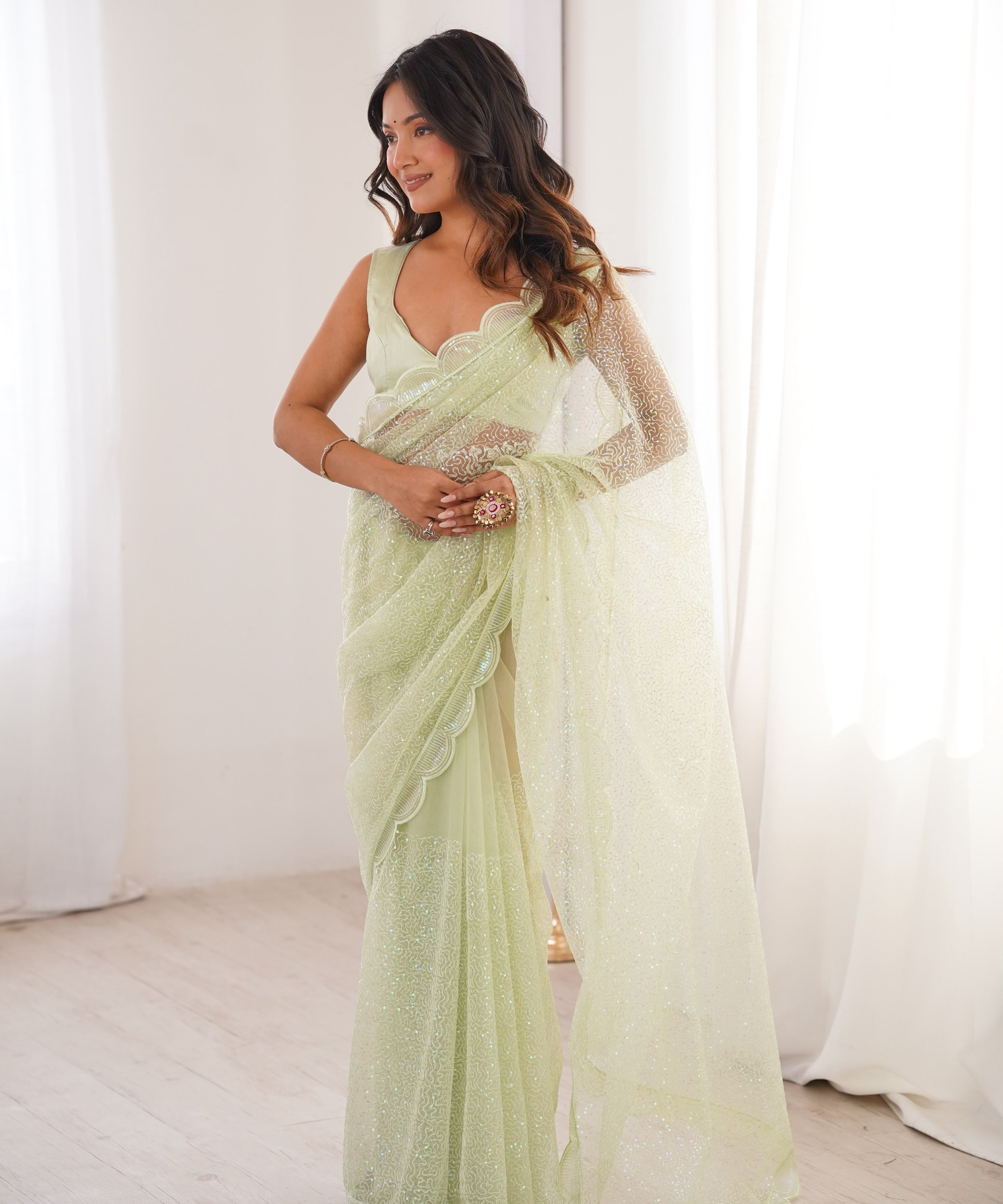 Shine Heavy Soft Sequence Saree