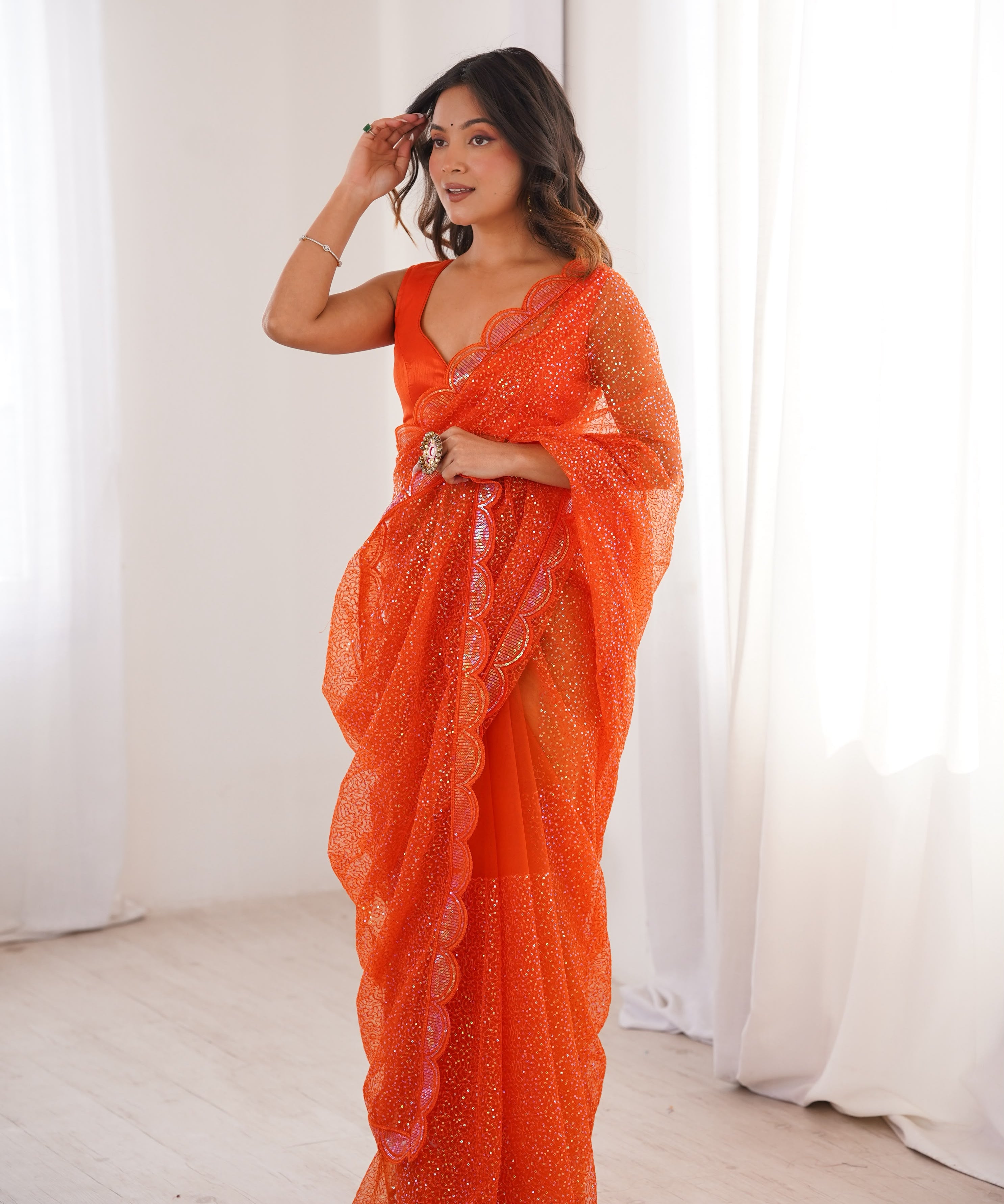 Shine Heavy Soft Sequence Saree