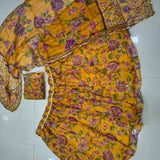 Mustard Floral Print Lehenga Choli