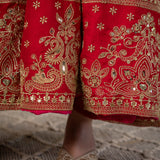 Reddish Rangoli Silk Anarkali Suit