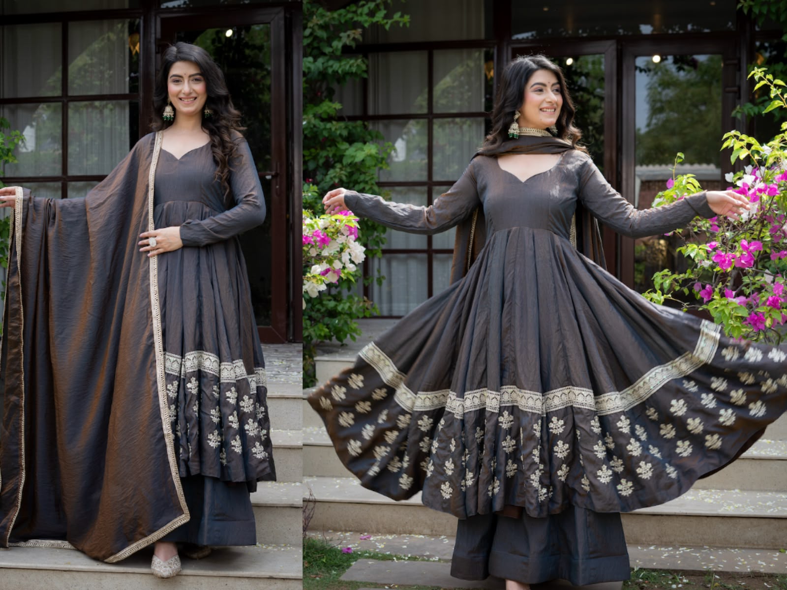 Classic Vichitra Silk Anarkali Suit