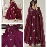 Wine Classy Look Aline Kurti