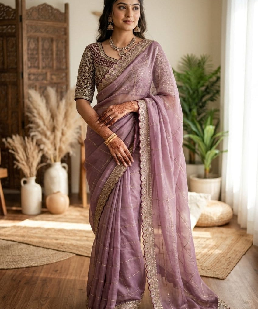 Premium Wedding Beads Work Saree