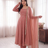 Bright French Crep Silk Anarkali Suit