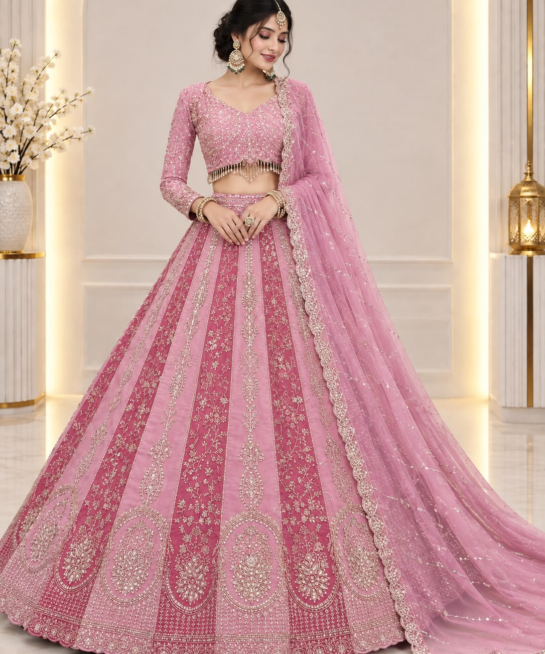 Heavy Bridal Embroidered Lehenga