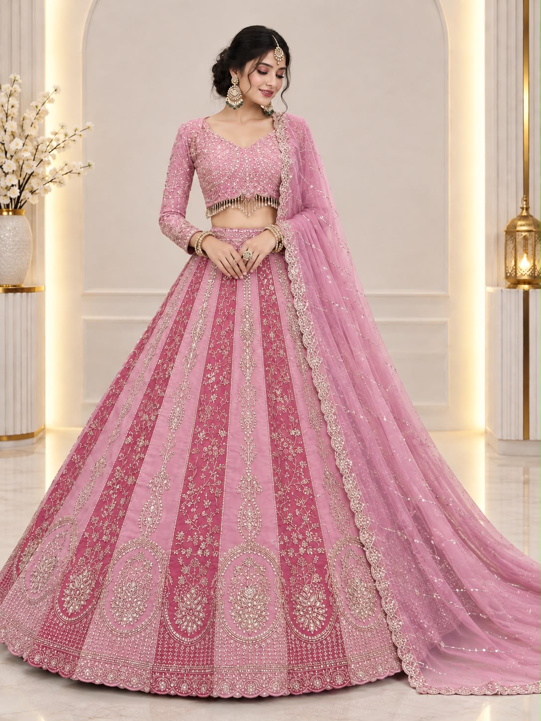 Heavy Bridal Embroidered Lehenga