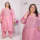 Plus Size Rayon Print Suit