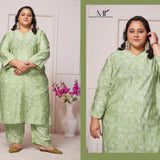 Plus Size Rayon Print Suit