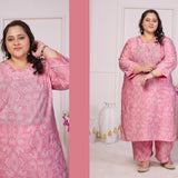 Plus Size Rayon Print Suit
