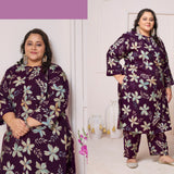 Plus Size Rayon Print Suit