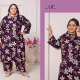 Plus Size Rayon Print Suit