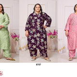 Plus Size Rayon Print Suit