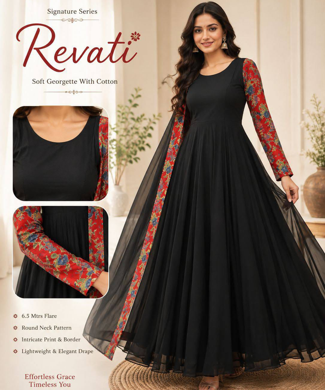 Black Elegance Anarkali Gown