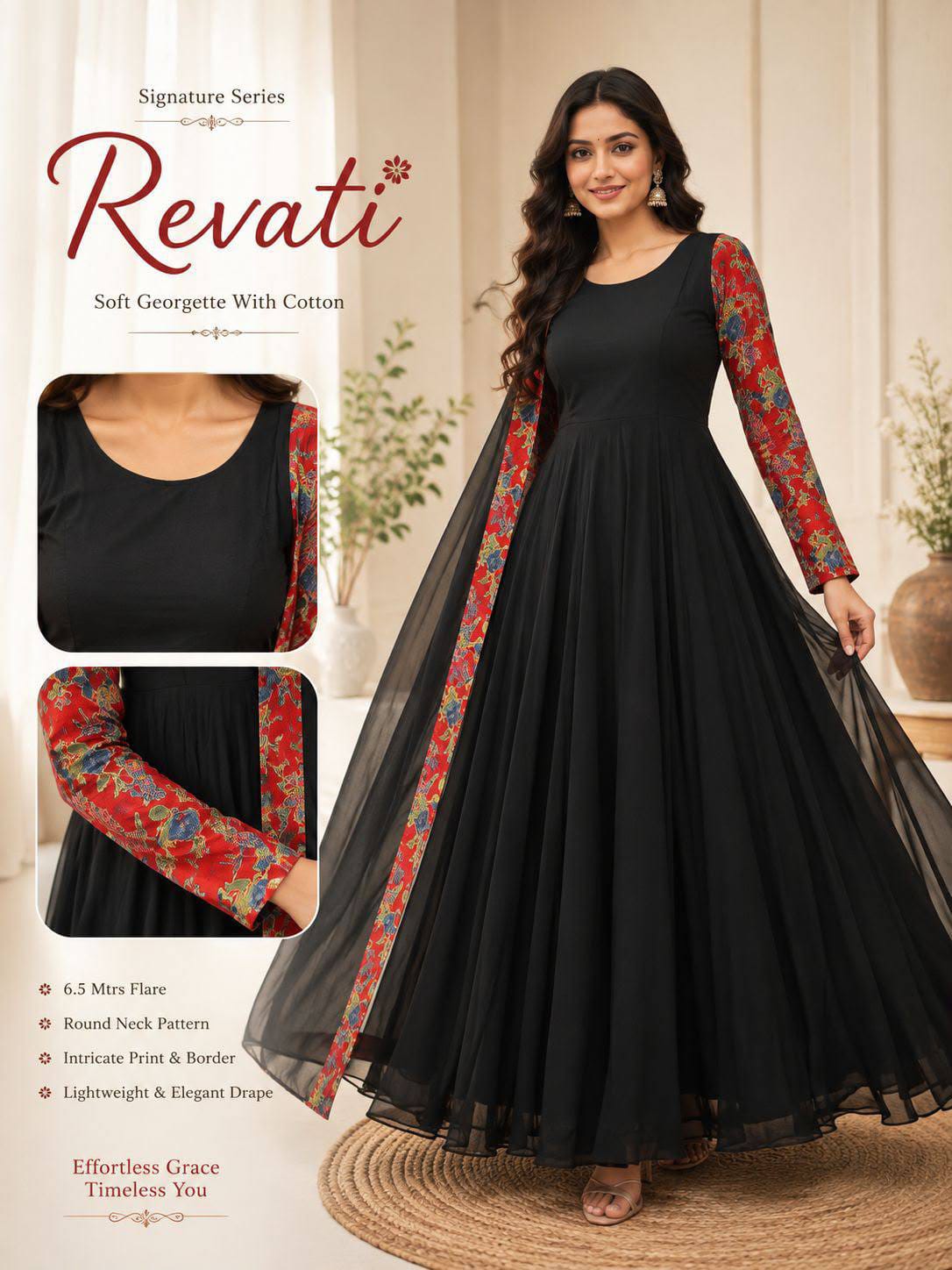 Black Elegance Anarkali Gown