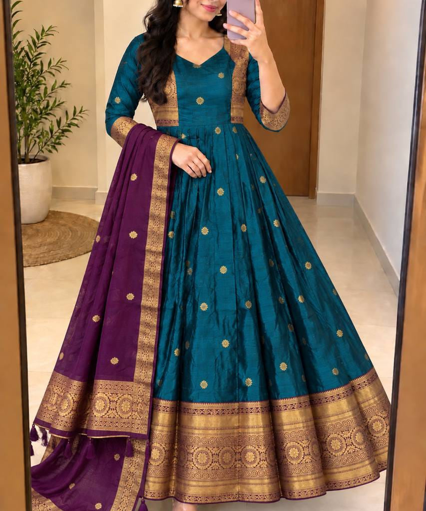 Varnika Traditional Silk Anarkali Suit