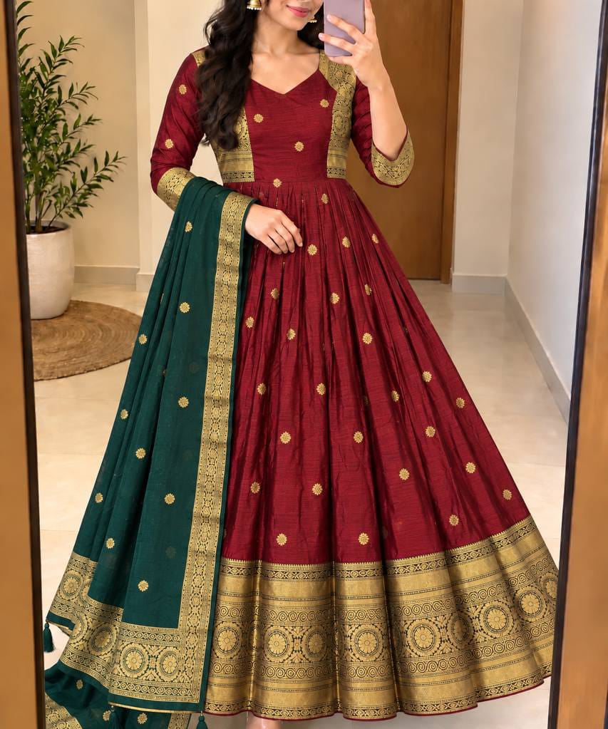 Varnika Traditional Silk Anarkali Suit