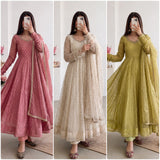Designer Moss Butti Silk Suit