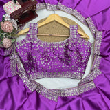 Redefined Lavender Satin Silk Saree