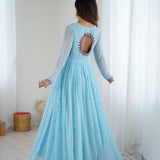 Sky Festive Georgette Anarkali Gown