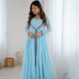 Sky Festive Georgette Anarkali Gown